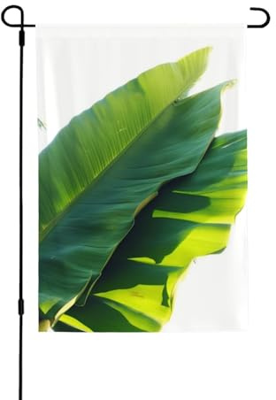 Bandiera da giardino a foglia di banano, 71 x 101 cm, doppia faccia, bandiera verticale di benvenuto, piccole bandiere decorative per esterni per tutte le stagioni, striscioni per casa, patio, vacanze