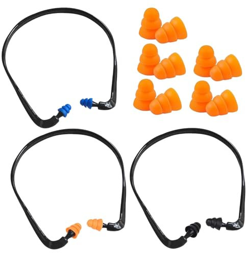 3 Pezzi Di Tappi Per Le Orecchie Montati Sulla Testa E 5 Paia Di Tappi Per Le Orecchie Di Ricambio, Tappi Per Le Orecchie Con Cancellazione Del Rumore, Nuotare E Lavorare