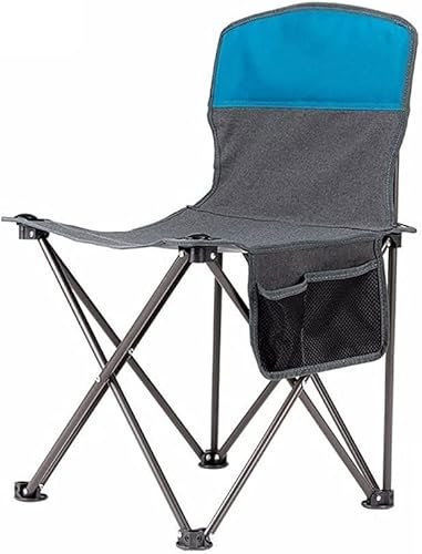 HZHXIFUFA Klappbarer Campingstuhl, Outdoor-Rückenstuhl, Camping-Klapphocker mit Seitentasche, Leichter Skizzenstuhl, Strandstuhl, Angelstuhl, tragbarer Klappstuhl für drinnen und draußen