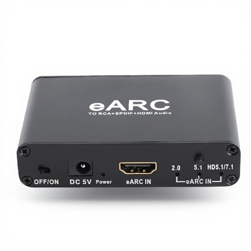 EARC ARC Sound Extractor, HDMI ARC Adapter ARC Audio Extraktor, HDMI SPDIF Optisch Koaxial für Stereo Audio SPDIF Koaxial, Stereo HDMI ARC Zum Audiokonverter