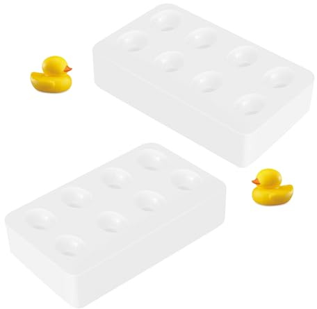 2 Pack 8 Cavity Mini Duck Silicone Molds 3D Animal Duck Gummy Chocolate Candy Molds for Baking, Epoxy Resin, Soap, Polymer Clay and Cake Decorating, Reusable Non-stick Design