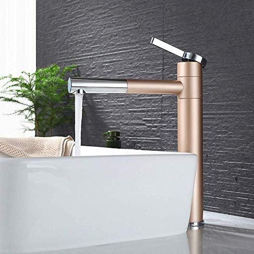 Küchenarmaturen Waschtischarmatur 360° Drehbar Schwenkbar Wasserhahn Bad Modern Einhebelmischer Wannenmischer Mischbatterie Ventil Hoch für Badezimmer Waschbecken