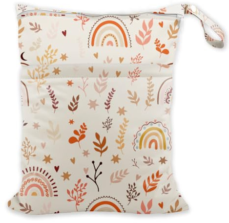 SUPERDANT Sac Etanche et Réutilisable pour Vêtements Mouillés Motif Bohème Arc en Ciel avec 2 Poche Zippée Sac Maillot de Bain Mouillé pour Maillots de Bain et Vêtements Pochette de Voyage