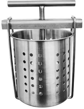 Sharplace Manual Press Barrel Honey Press Extractor with Handle Household Making Supplies 304 Stainless Steel for Outdoor Kitchen Home, 20 cmx13 cm