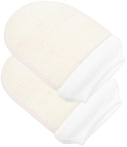 Anneome 2 Stück Loofah Peelinghandschuh mit Elastischem Handgelenk Effektive Dead Skin Remover Badehandschuhe für Körperpeeling Sanfte und Tiefenwirksames Spa Duschzubehör für Männer und
