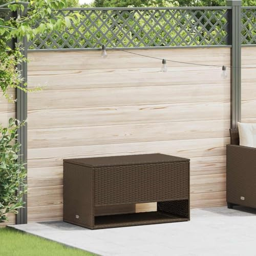 SKM Coffre à Coussins d'extérieur Marron 100x55x55,5 cm polyrotin,Meubles,Mobilier de Jardin,Coffres de Jardin,Brun,11.9KG,4104142