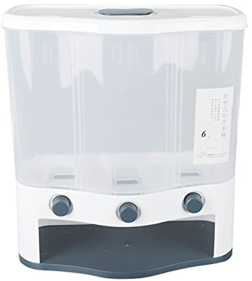 RASTKY Dispensador de Rejilla Contenedor de Almacenamiento y Arroz con Ventana Transparente de Gran Capacidad de 6 L con Tapa para Alimentos Secos, Dispensador de Alimentos Secos Giratorio de 360