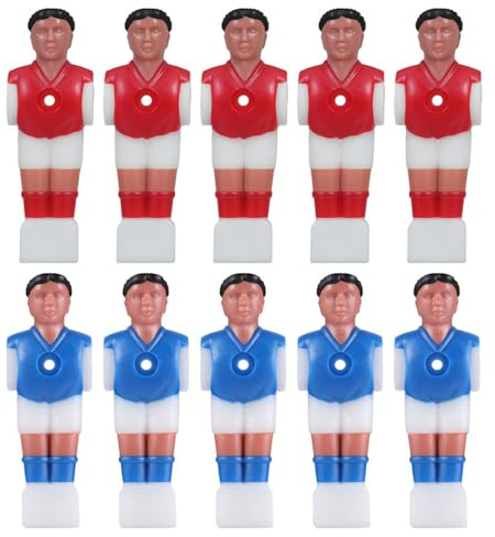 TOBBOMEY Figuras de Futbolín de Repuesto 10 Piezas Jugadores de Fútbol de Mesa de Plástico Rojo y Azul Accesorios para Juego de Futbolín Compatibles para Reparación y Expansión