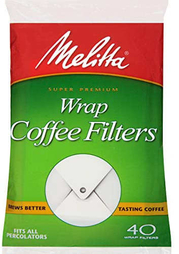 Melitta 130141 Filtre à café jetable, taille L, 40 carats, blanc