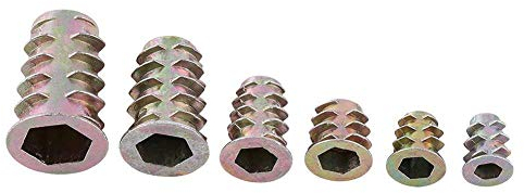50Pz Assortimento M4 / M5 / M6 / M8 / M10 delle Viti di Inserto Esagonale a Vite in Lega di Zinco, Inserto Filettato Dadi Assortimento