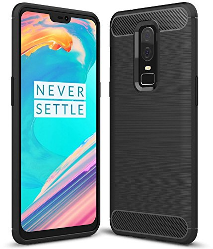 NALIA Hülle kompatibel mit OnePlus 6, Ultra-Slim Handyhülle Silikon Case Cover, Dünne Crystal Phone Schutzhülle, Stoßfester Etui Handy-Taschen Back-Cover Bumper, TPU Smartphone Gummihülle - Schwarz