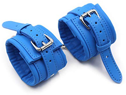 Canarea Handschellen Harness Geschirr Sex Echt Leder Erotik Bondage Fesseln Toys,Handfessel SM Fetisch Slave Cosplay Rollenspiel sexspielzeug für Anfänger Paare Erwachsene Blau