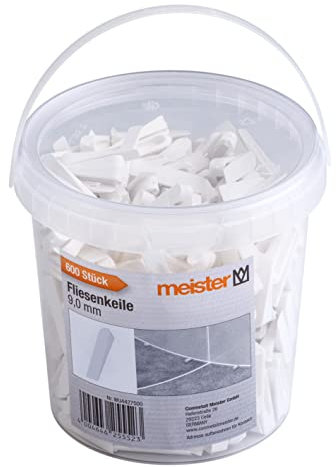 Meister Cuñas para azulejos de 9,0 mm – Práctico set con 600 unidades – de polipropileno resistente – Rojo/Accesorios para azulejos/Ayuda de colocación de azulejos/Crucetas para juntas / 4427500