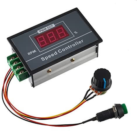 BOJACK DC Motor Drehzahlregler mit Digitalanzeige PWM 30A 6-60V 12V 24V 36V 48V LED-Anzeige Steuerplatine mit Start-Stopp-Schalter