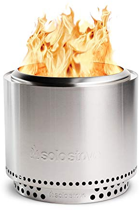 Solo Stove Feuerschale Bonfire 2.0 mit Standfuß | Feuerstelle für Raucharme Holzverbrennung, Herausnehmbare Auffangschale, Mobile Outdoor Feuertonne für Unterwegs, Edelstahl, 49,5 x 44,5 cm, 11,4 kg