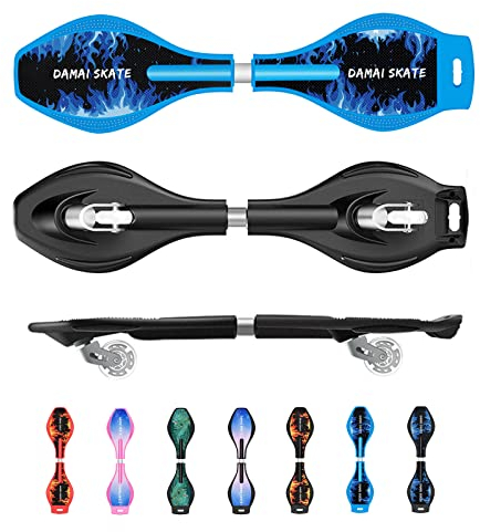 Waveboard Kinder ab 10 Jahre, Streetsurfing Waveboards Snakeboard mit ABEC-7 Kugellager und Leuchtrollen, Skateboard für Mädchen Junge und Anfänger, 86x23x9 cm,4