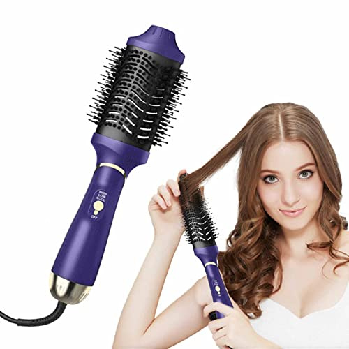 Hårtork borste hårtork borste i ett, varmluftsborste, uppgraderad 4-i-1 hårtork och stylarvolymen med negativ jon anti-frizz keramisk titan tunna varmluftsborste plattång borste