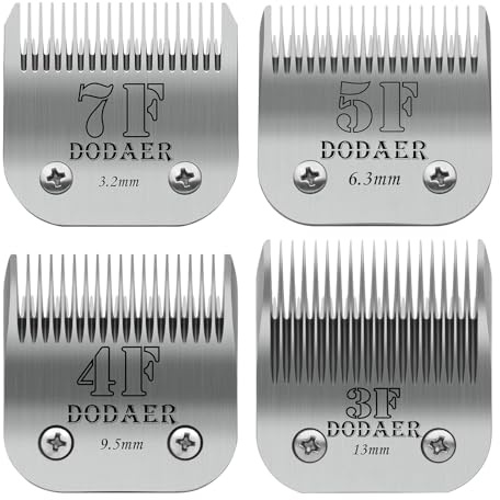 7F/5F/4F/3F Keramikklingen für Hundehaarschneider,kompatibel mit Moser 45-50/heiniger/Andis/Oster A5/Wahl KM10 Series,Schnittlänge 1/8 Zoll (3,2 mm) bis 1/2 Zoll (13 mm)