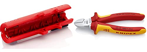 KNIPEX Universal-Abmantelungswerkzeug (125 mm) 16 80 125 SB, Rot & Seitenschneider 1000V-isoliert (160 mm) 70 06 160