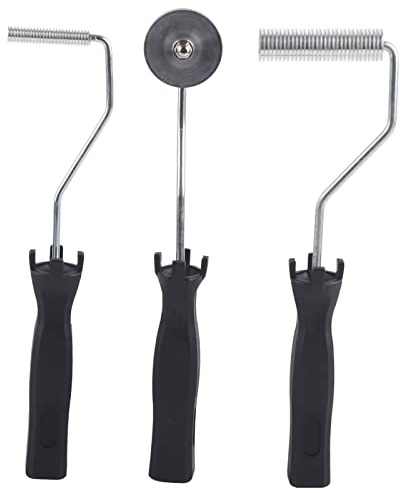 YUMILI Rouleau en Fibre de Verre - Poignée ABS de Rouleau de Stratification Bulle de Fibre de Verre d'alliage d'aluminium, Ensemble Rouleau de Fibre de Verre pour Le Travail résine de GRP FRP(3Pcs)