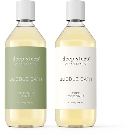 Deep Steep Bubble Bath, 10oz (2 Pack) (10 Fl Oz (Pack of 2), (Tropical)- (Pure Coconut & Coconut Lime))