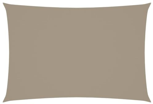 vidaXL Sunshade Sail - Taupe Oxford Fabric Rectangle 3x5m, Water-, UV Proof, Outdoor Garden Terrace Canopy with Installation Kit