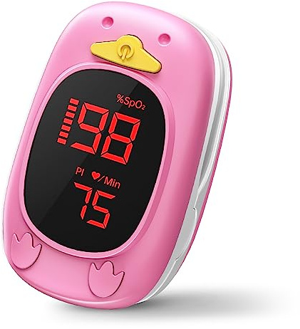Holfenry Kids Pulse Oximeter Fingertip, Accurate SpO2 & Heart Rate Monitor for Children (Ages 2+), CE Certified Blood Oxygen Saturation Meter with OLED Display, Paediatric Home Healthcare Device