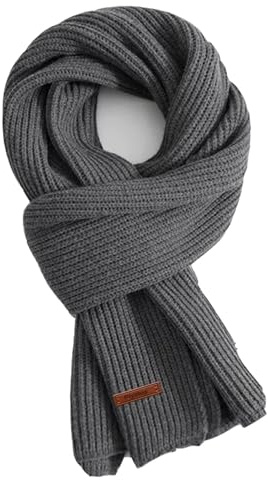 Sciarpa Uomo, Sciarpa Lunga e Spessa Lavorata a Maglia Classica Invernale Sciarpa da Uomo Donna Sciarpa di Colore Puro di Unisex Sciarpa Termica Morbida, 185 * 35cm