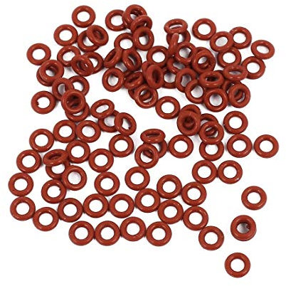 XYZOOM 100 Stück 4mm x 1mm Gummi O-Ringe NBR Hitzebeständige Dichtungsring Ösen Rot(a5d47 7d195 fb738 9db06 9ea2d 45e45