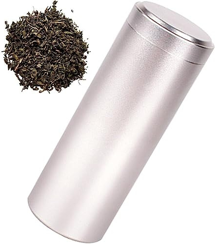 Tsffae Tea Storage Jar Airtight with Lid Tea Caddy Storage Portable Tea Cans Aluminum Tea Tins Concise Style Kitchen Storage Jars Tea Tins