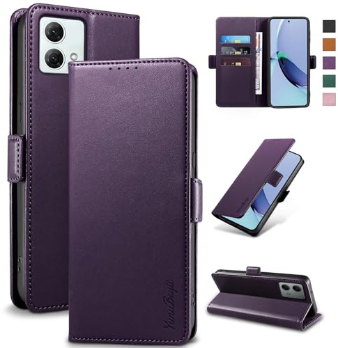 Yunubeyii Funda para Motorola Moto G84,Morado | RFID Bloqueador,Carcasa de Cuero PU, Magnético Libro Cartera Tipo Flip Capa,Soporte Plegable con Tarjetero
