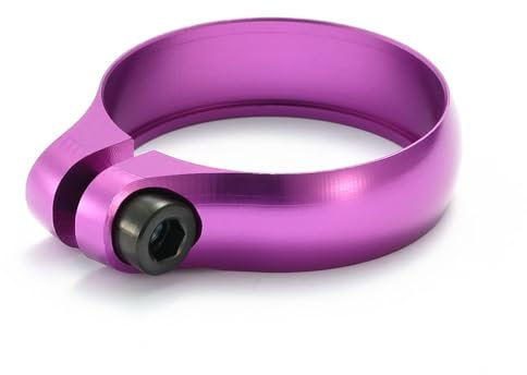 Sattelklemme Superleuchte Titan-Fahrrad-Sitz-Post-Klemme CNC Legierungssattelsitzpfostenklemme for 27.2/30,8/31,6mm Fahrradstützpfahl Sattelkloben (Color : 31.8 Purple)