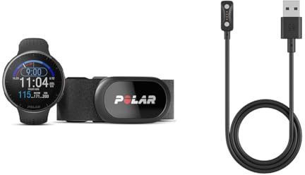 Polar Pacer Pro & H10 – Moderne GPS-Sportuhr & Herzfrequenzsensor & USB-Ladekabel für Sportuhren & Fitnessuhren