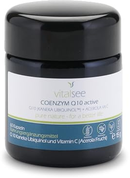 Vitalsee COENZYM Q10 active - Kaneka Ubiquinol™ + Vitamin C (Acerola) – 60 vegane Kapseln – glutenfrei, laktosefrei, ohne Glukose
