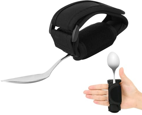 Beautyflier Universal Cuff Utensil Holder Strap for Hand Grip, Adaptive Eating Utensil Aids Spoon Fork Holder Strip, for Parkinson and Weak Grip Patient Disabled (Not Included Utensil)