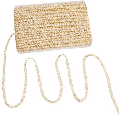 MAYJOYDIY 20m Gold Gimp Braid Trim 5mm Metallic Gold Threads Lace Trim Polyester Decorative S Woven Braid Trim for Sewing Bag DIY Crafts Costume Curtain Lampshades