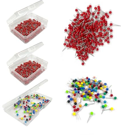 400 Épingles En Nacre Rouge Et 100 Épingles En Nacre Colorées, Petites Fournitures De Bureau, Épingles De Fixation Cartes, Épingles De Marquage
