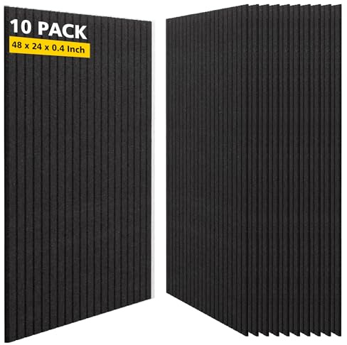 AUTORIFIC Acoustic Panels,10 Pack Sound Panels Noise Reducing for Walls,47.2x23.6x0.35 Soundproof Wall Panels,High-Density Acoustic Wall Panels,Decorative Wall Sound Absorbing Panel,Black
