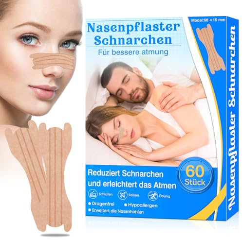 Cerotti Nasali 60 Pezzi,Cerotti Nasali Antirussamento Cerotti Nasali Respira Bene Grandi Cerotti Nasali Antirussamento Naso Antirussamento Contro Il Russareper Una Sonno,Migliore Respirazione