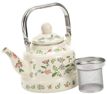 DimyFew Email Wasserkocher türkischer Teekanne Kaffeekanne Blumener Emaille Topf für Haushaltswanderungen