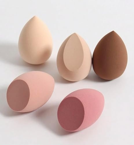Set di 5 Spugnette Trucco Beauty Blender, Spugna per Fondotinta Multicolore, Applicatore per Cosmetici Liquidi, Creme e Polveri