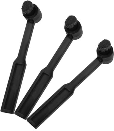 KOMBIUDA 3piezas Cepillo Limpiador De Discos De Vinilo Antiestático para Agujas De Tocadiscos Herramienta para Limpiar Tocadiscos Color Negro Unidades