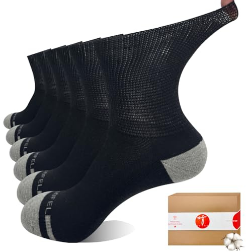 SOJOFEL Chaussettes Diabétiques Homme Femme - Extra Large Coton Coussin Sans Elastique Sans Coutures pour les Pieds Gonflés 3 Paires Noir 43-46