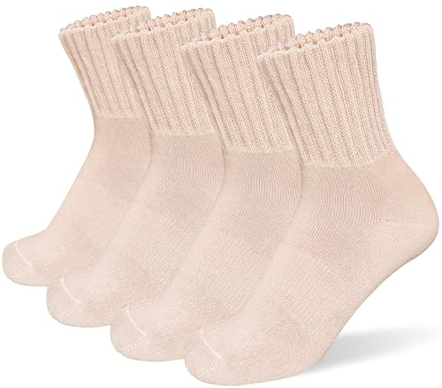 suaskk Womens Cozy Solid Thick Cushioned Thermal Crew Boot Socks 4 Pairs