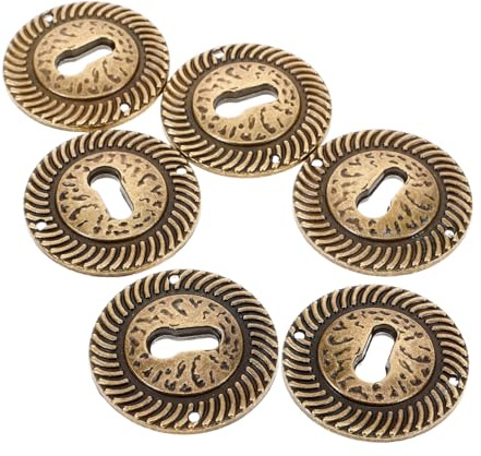 FUTUREORYY Copri Chiave Rotondi Copertura per Buco della Serratura in Lega di Zinco 6 Pezzi Resistente e Versatile Stile Vintage per Cassetti e Uffici
