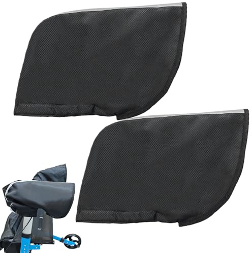Niesel Gants De Chaise Roulante,Chauffe-mains Imperméable Et Coupe-Vent | Gants D'équitation En Velours Avec Bandes Réfléchissantes,Pour Aide À La Mobilité Pour Vélo Et Chaise Roulante Et Climat