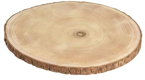 Baumscheibe Zum Basteln Rund mit Rinde Ø 35 cm Paulownia Holzscheibe Naturbelassen Holz Scheibe
