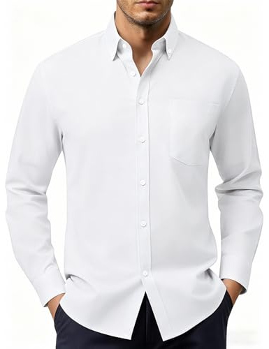 Mauro Kane Chemise Habillée Homme sans Repassage Manches Longue | Chemise Infroissable et Extensible, Coupe Regular Idéale pour le Bureau, les Réunions et les Cérémonies, S-2XL