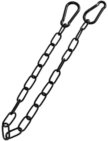 Chain Lock Wind-Proof Escape-Proof Gate Tool-Free 50cm Security Chain with 2 Carabiner Clips, Heavy Duty Metal Chain Link Gate Latches for Outdoor Garden Fences Pet Enclosures Black