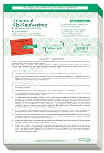 RNKVERLAG 586/10 - Kaufverträge für ein gebrauchtes Kfz - SD, 1 x 4 Blatt, DIN A4, Verkaufsplakat, 10 Stück
